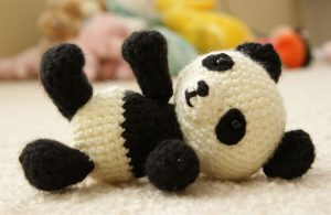 Panda allongé